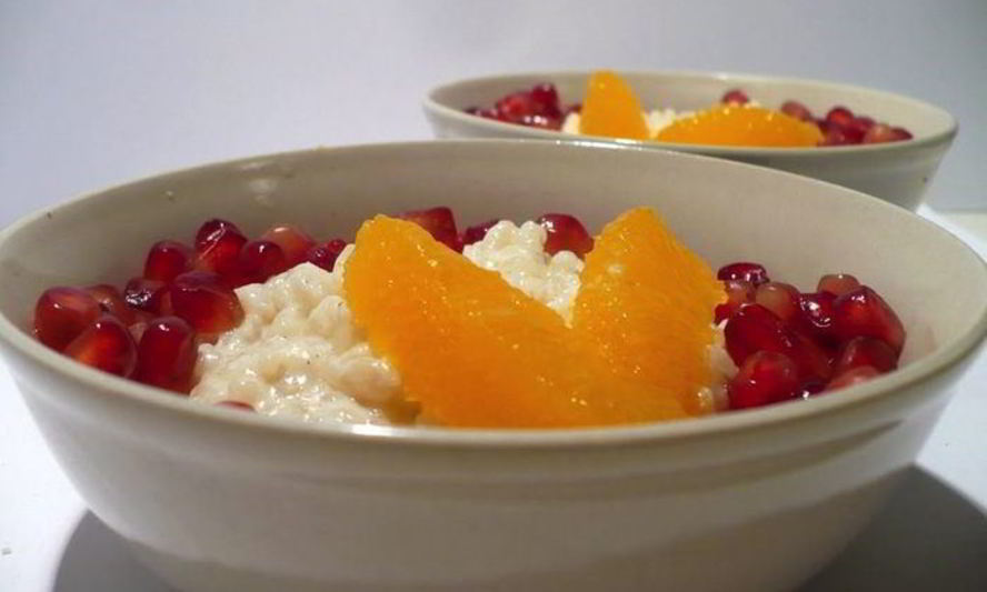 Рецепт молочный рис с кардамоном и гранатом