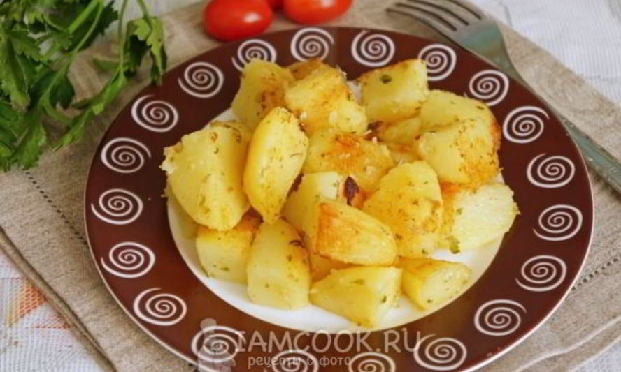 Рецепт обжаренный картофель с чесноком
