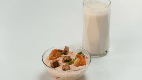 рис с кремом из креветок и лосося