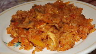 Рис с куриным филе и овощами