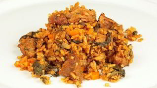 Рис с мясом и овощами на пару