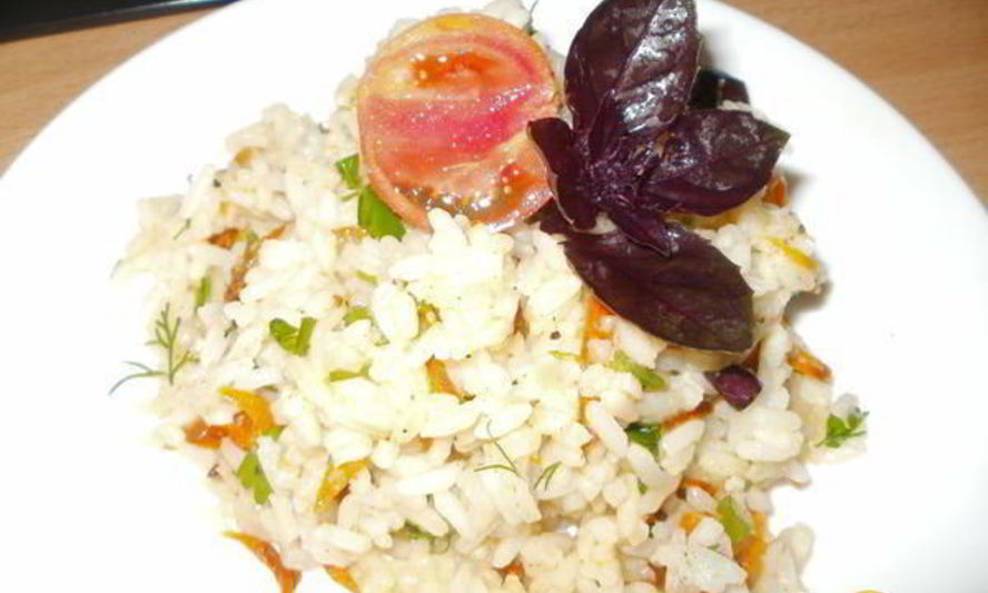 Рецепт рис с овощами и зеленью