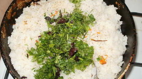 рис с овощами и зеленью