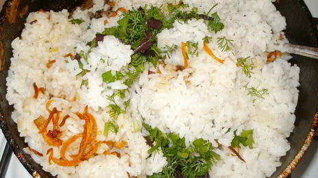 рис с овощами и зеленью