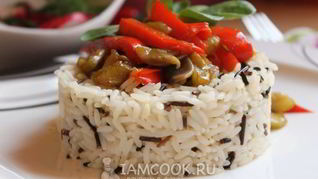 Рис с шампиньонами и цуккини