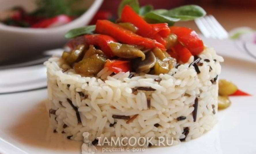 Рецепт рис с шампиньонами и цуккини