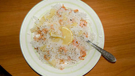 рис жасминовый с креветками и ананасом