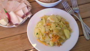 Жареная картошка с морковкой