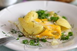 Жареная картошка с яйцом