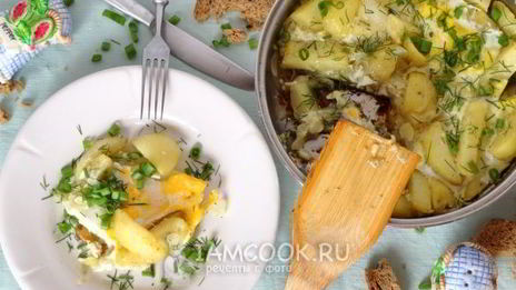 жареная картошка с яйцом