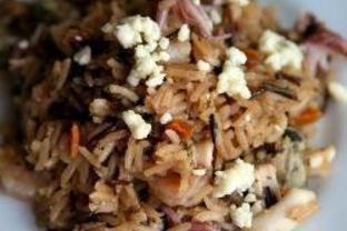 Жаренный рис с морепродуктами и горганзолой
