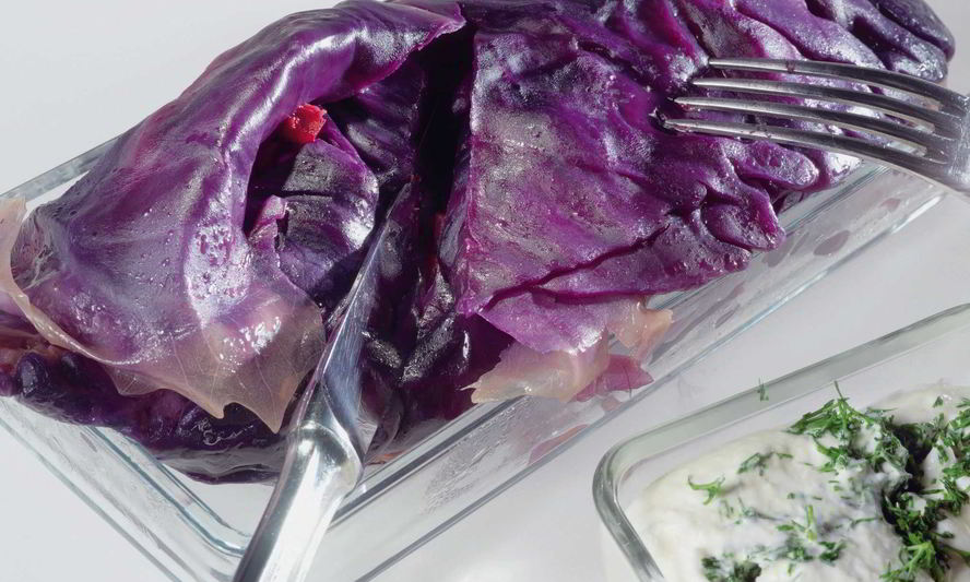 Рецепт голубцы из красной капусты с уткой