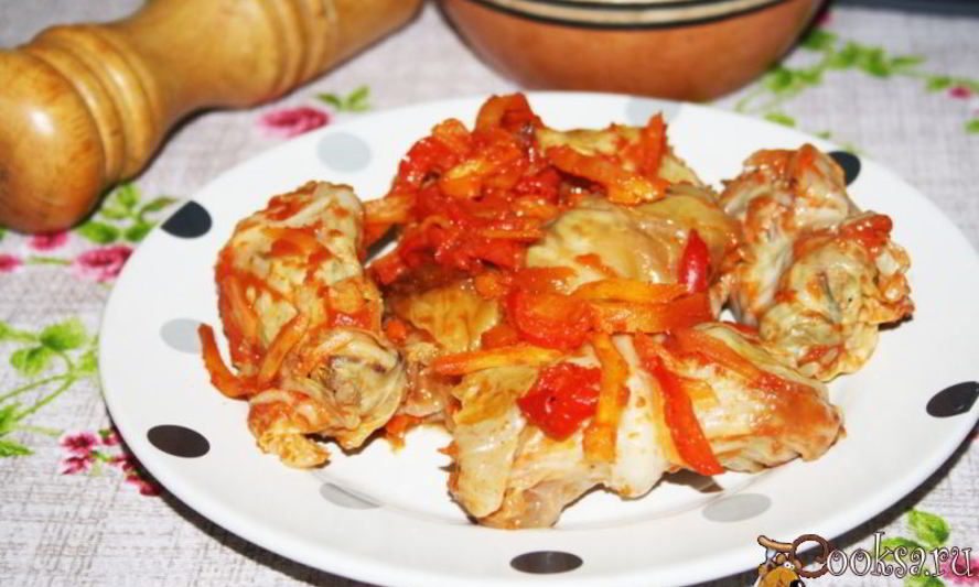 Рецепт голубцы со свининой, запеченные в томатной заливке