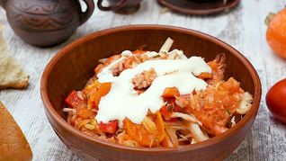 Ленивые голубцы с фаршем и рисом