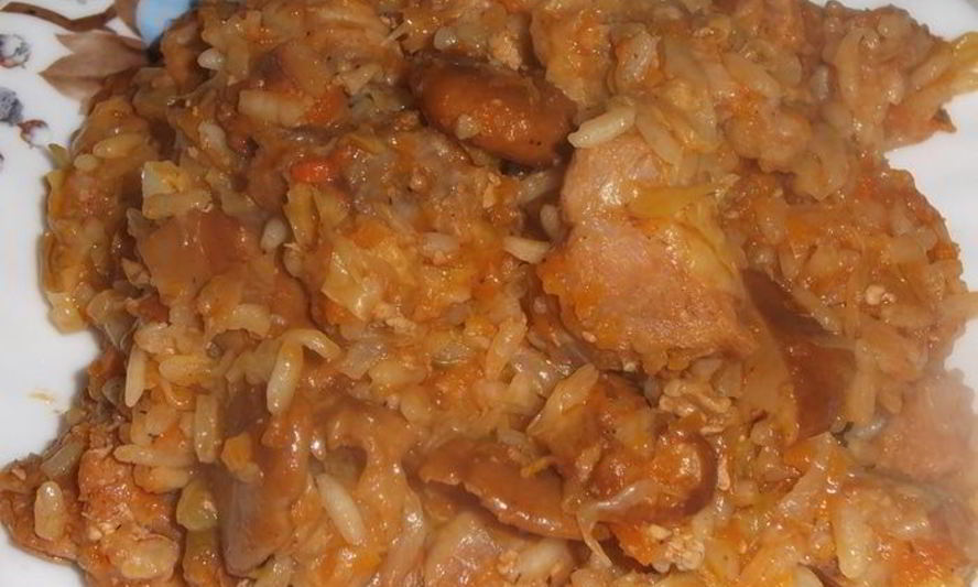 Рецепт ленивые голубцы с лисичками и гузками индейки