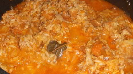 ленивые голубцы с лисичками и гузками индейки