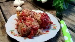 Ленивые голубцы с рисом и фаршем