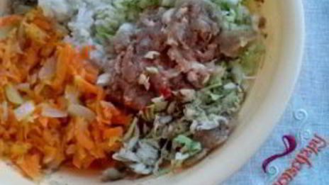 ленивые голубцы с рисом и фаршем