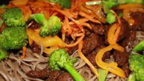 гречневая лапша с говядиной