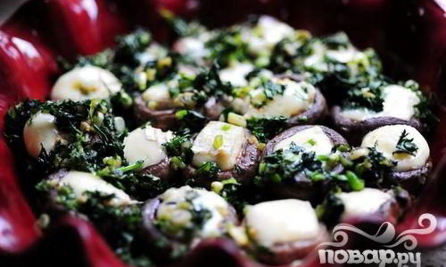 Рецепт фаршированные грибы с сыром бри