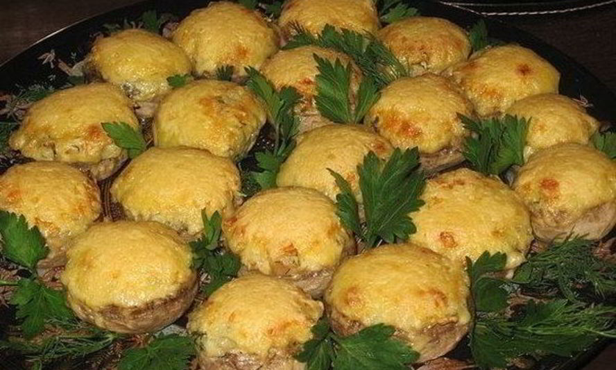 Рецепт фаршированные шампиньоны с сыром и сметаной