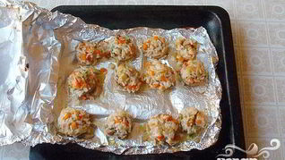 Фаршированные шампиньоны в фольге