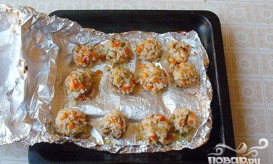 Рецепт фаршированные шампиньоны в фольге