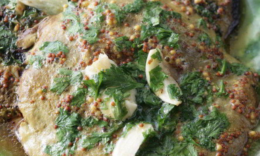 Рецепт грибы с горчицей, маслом и петрушкой на гриле