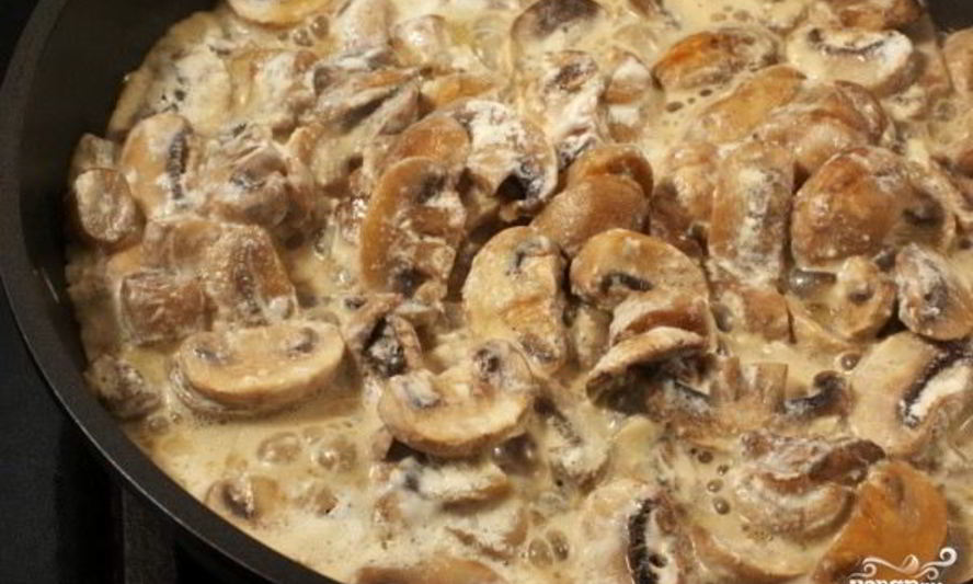 Рецепт грибы, тушенные в сливках