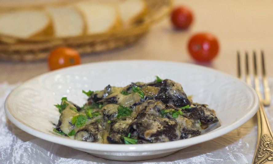 Рецепт грибы в сметане в духовке запеченные с сыром