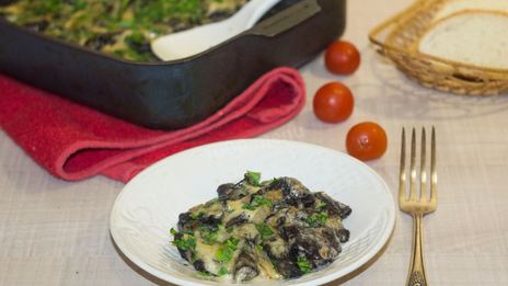 грибы в сметане в духовке запеченные с сыром