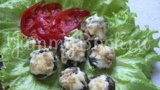 Грибы запеченные в духовке под сыром