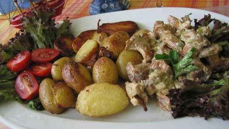 лисички жареные с картофелем