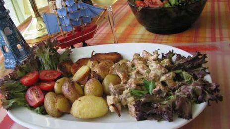 лисички жареные с картофелем