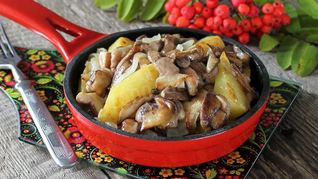 Маслята жареные с картошкой