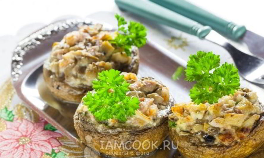 Рецепт шампиньоны, фаршированные креветками