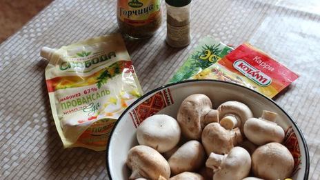 шампиньоны на мангале