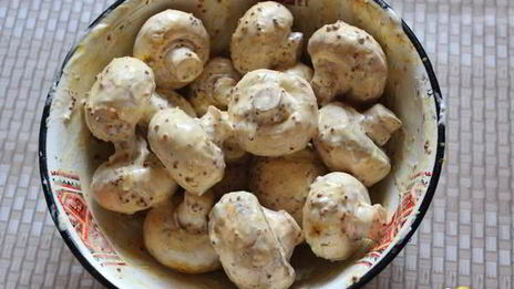 шампиньоны на мангале