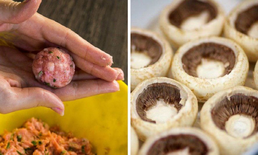 Рецепт шампиньоны с фаршем