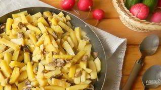 Шампиньоны с картошкой жареные