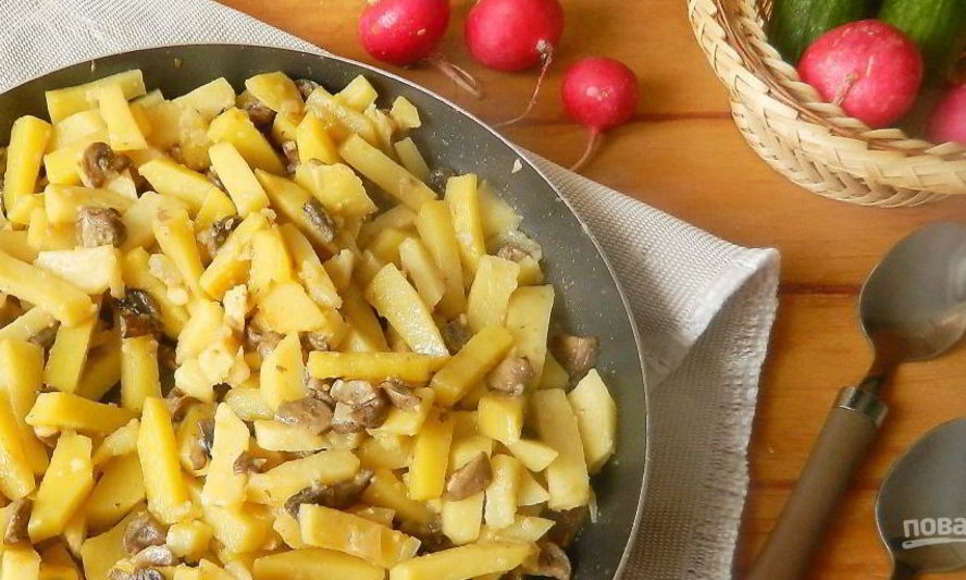 Рецепт шампиньоны с картошкой жареные