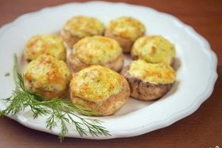 Шампиньоны с сыром и чесноком в духовке