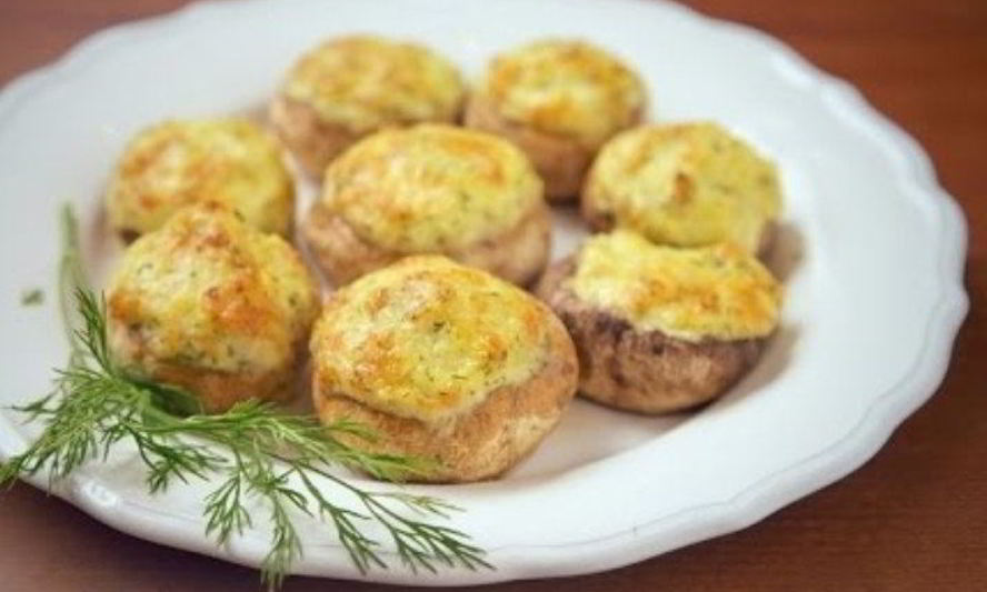 Рецепт шампиньоны с сыром и чесноком в духовке