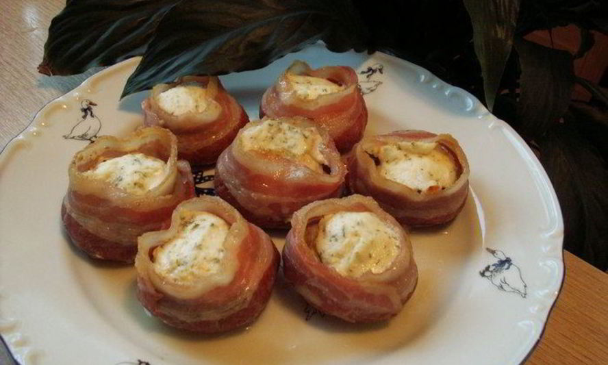 Рецепт шампиньоны в беконе