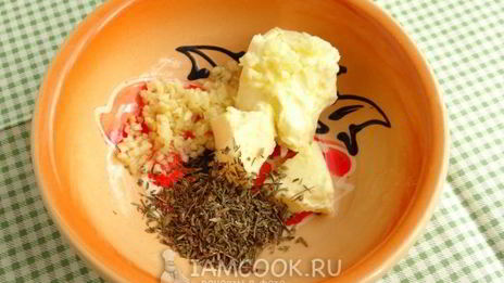 шампиньоны, запеченные с чесноком и тимьяном