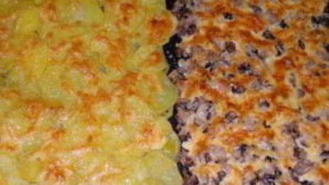 сморчки запеченные под сыром с картофелем