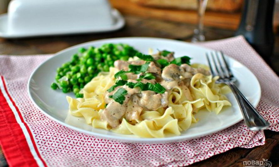 Рецепт жареных грибов со сметаного