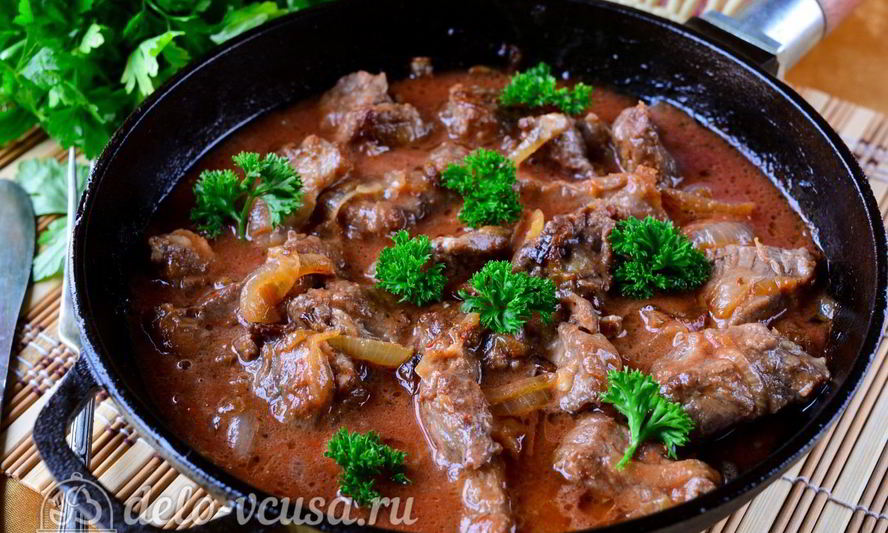 Рецепт гуляш из говядины с подливкой