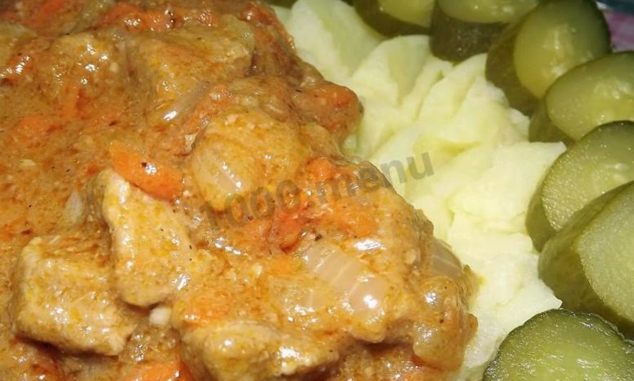 Рецепт гуляш из грудки с подливкой