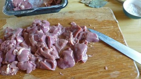 гуляш из куриной печени